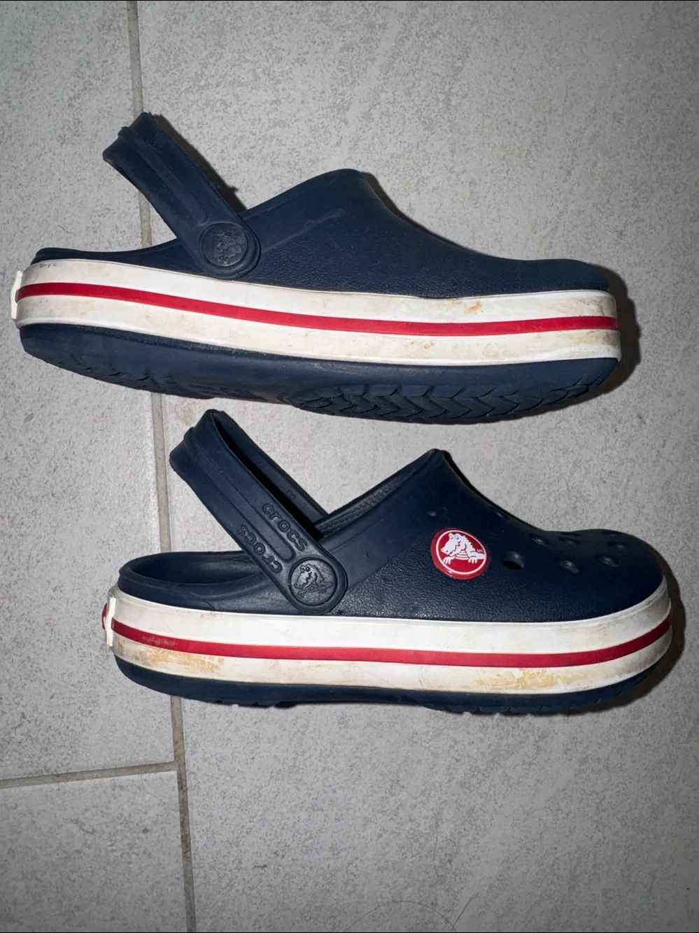 CROCS Kids Navy Blue Sandals EUC!